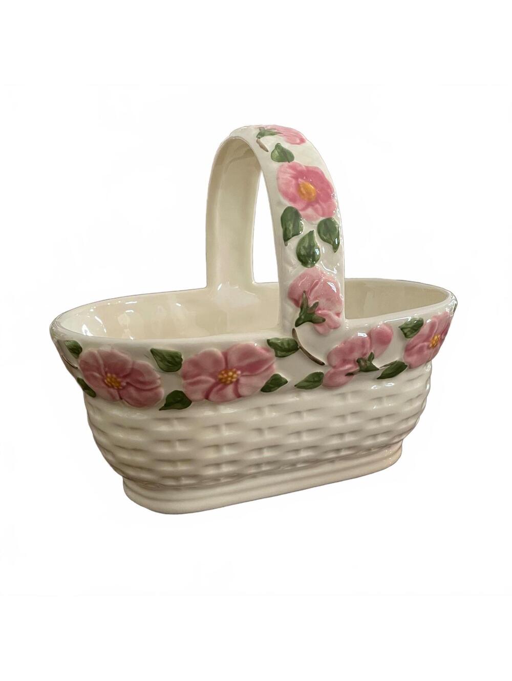 Franciscan Desert Rose Medium Basket with Handle (Portugal Backstamp)